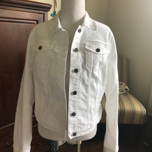 banana republic white denim jacket